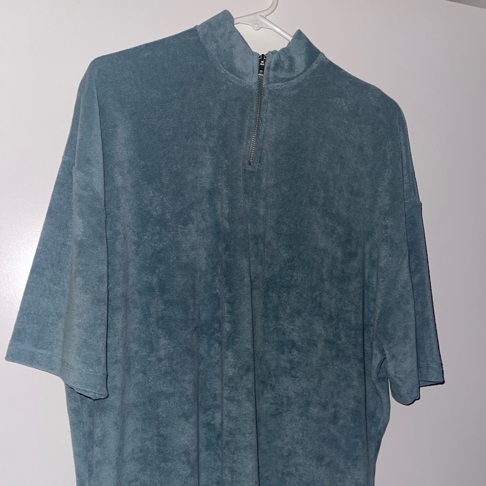 ASOS Oversized Terry Half Zip Shirt